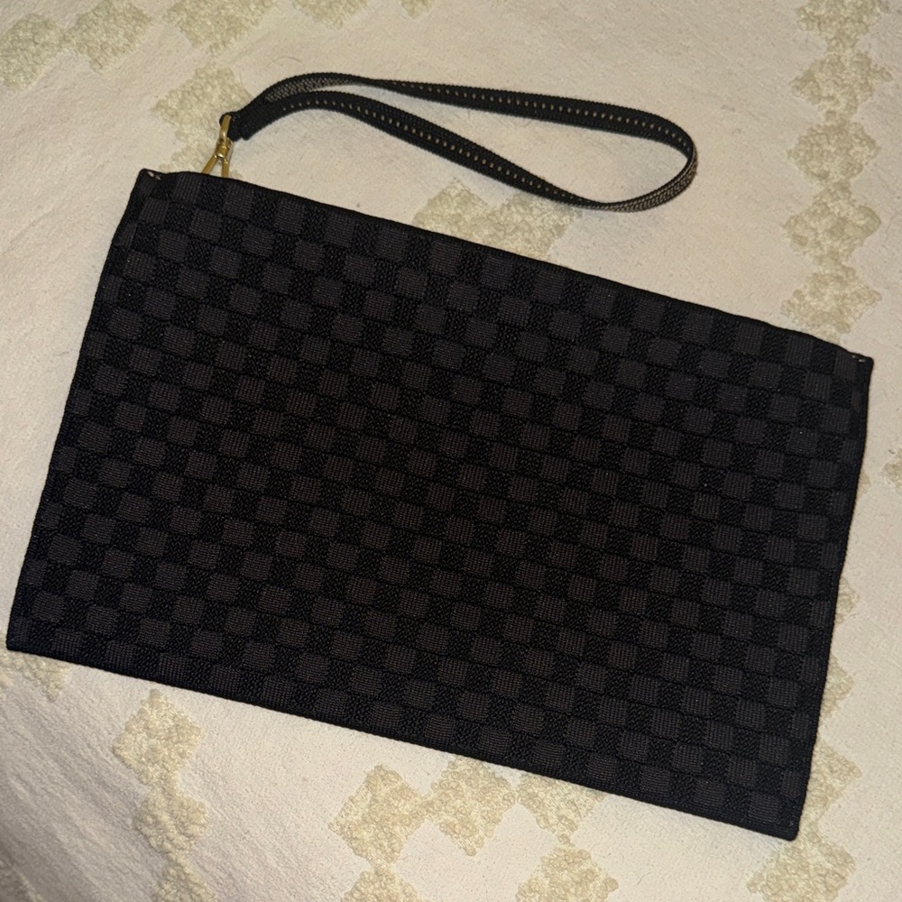 Rothy's Elegant Black Checkered Wristlet